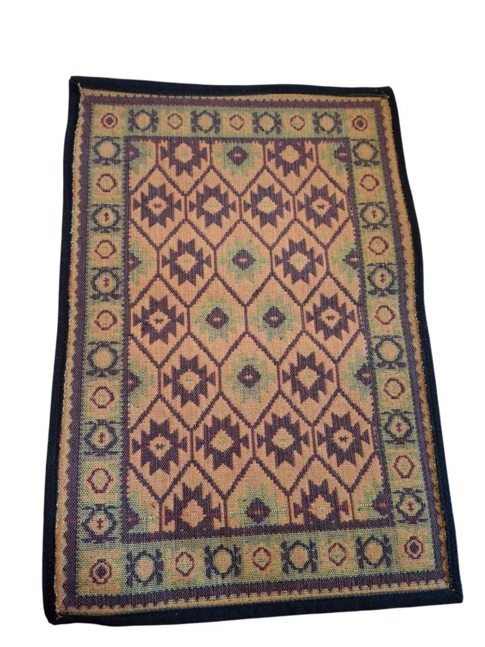 Vintage Southwestern Aztec Woven Tapestry Placemats Set of 5 Boho